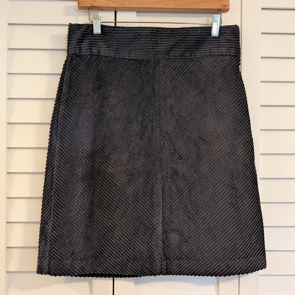 Gap Dark Gray Corduroy Straight Pencil Skirt Cotton Size 10